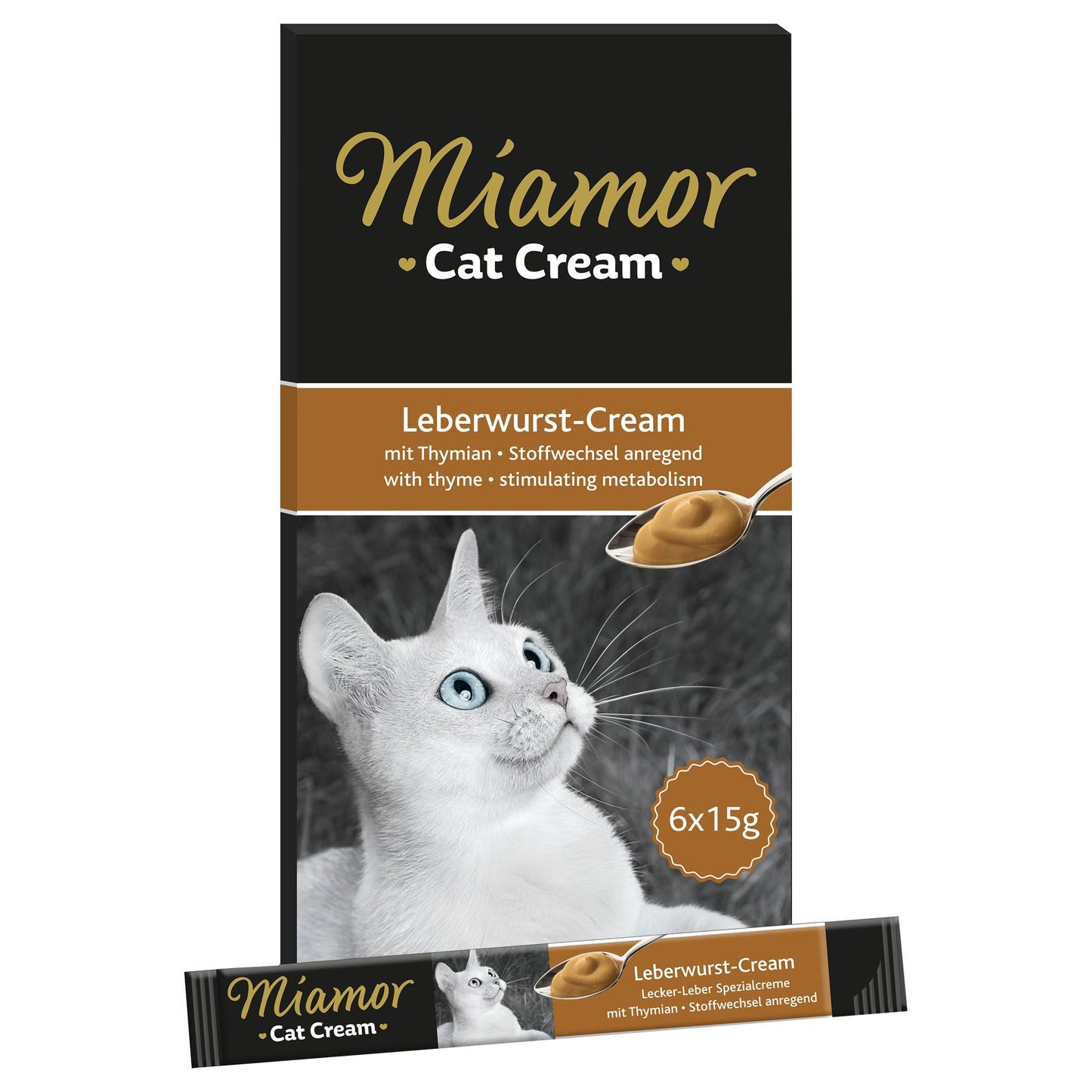 Miamor Leberwurst Cream 6x15g Schleck Snack für Katzen