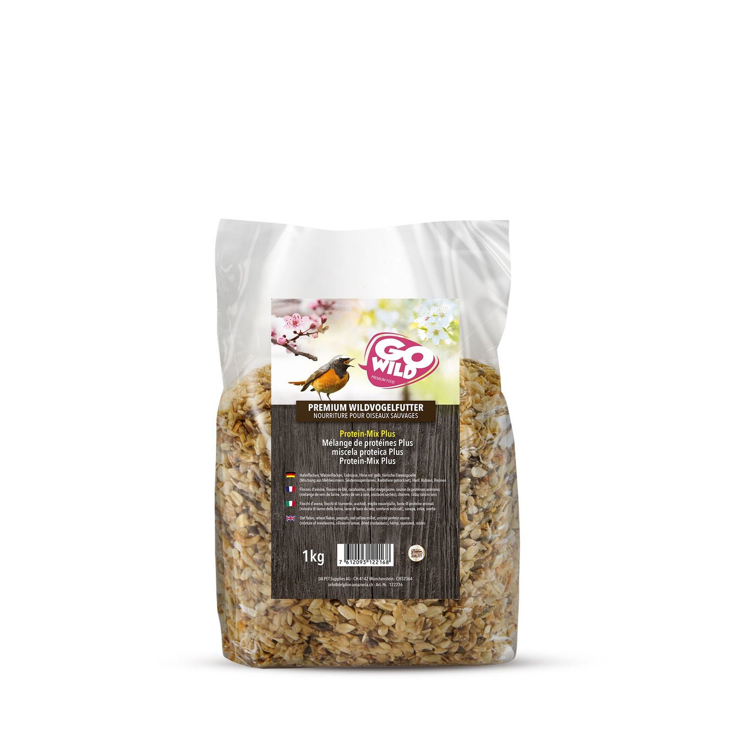 GoWild Wildvogel Protein-Mix Plus 1Kg mit Früchten, Nüssen & Insekten