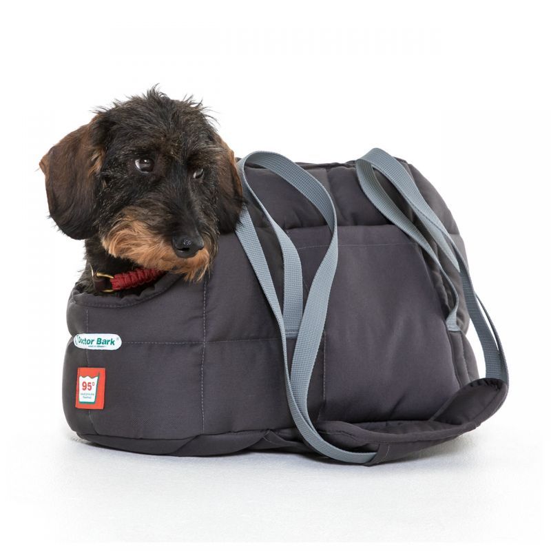 DoctorBark Hundetragetasche grau XL Red Label Boden 50x36cm Höhe 30cm10Kg