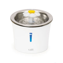 Catit Flower Fountain 3L mit LED, weiss mit Edelstahleinsatz, weiss, 21x21x17cm