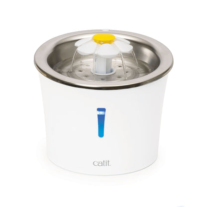 Catit Flower Fountain - Katzenbrunnen Weiß mit LED 3L