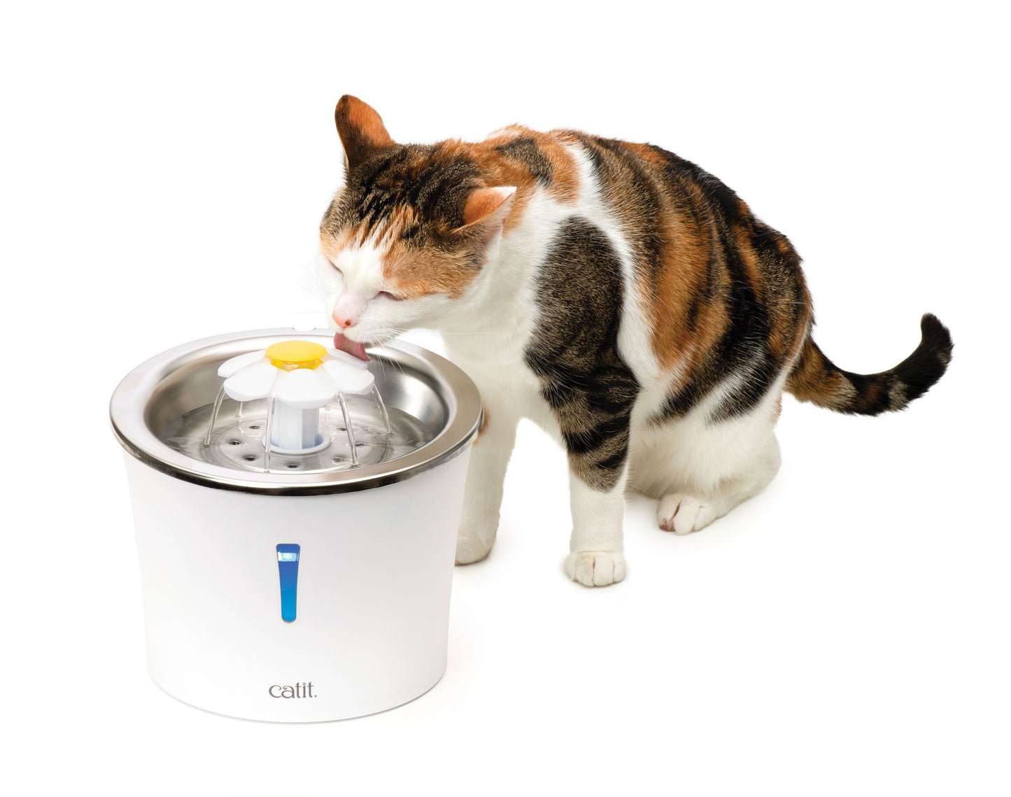 Catit Flower Fountain - Katzenbrunnen Weiß mit LED 3L
