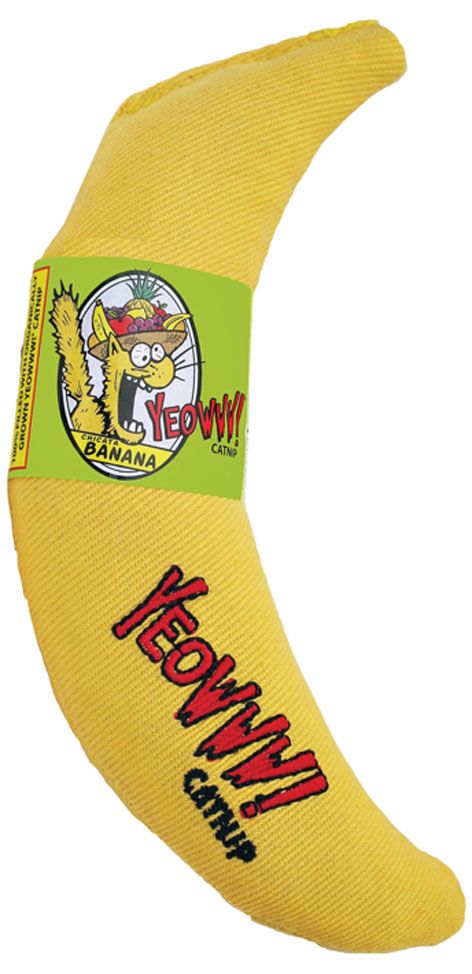 Yeowww Banane 18cm, gefüllt mit Catnip 100% biologische Katzenminze