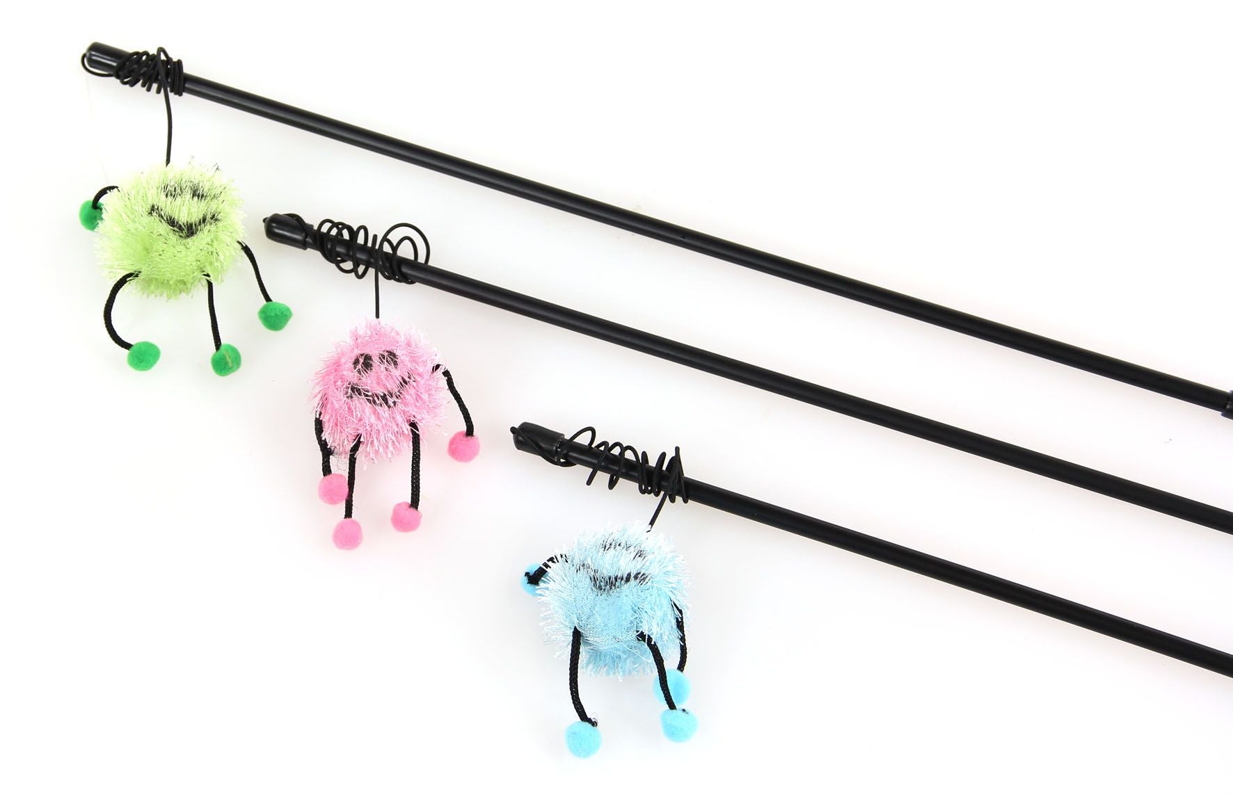 swisspet Katzenangel Smilies,L= ca.70cm mit Glöckchen, assortiert, mit Catnip