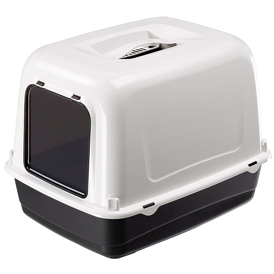 Ferplast Katzentoilette Clear Cat 10 sw 36x47x35cm, inkl. Griff, Filter und Türe