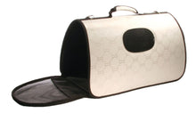 Hunde- u. Katzentransporttasche Milano 49x28x29cm, perlfarbig, Knochen Motiv
