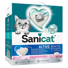 SANICAT Active White Lotus Flower 10L Katzenstreu,White Bentonite Ultra,Karton