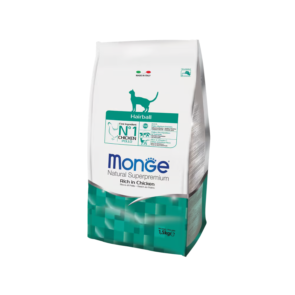 Monge Cat Hairball Chicken 1,5kg Haarballen, Trockenfutter, Poulet
