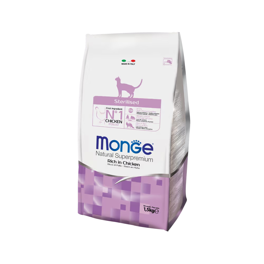 Monge Cat Sterilised Chicken 1,5kg Sterilisierte, Trockenfutter, Poulet