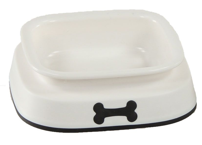 swisspet Hundenapf Boney 550ml weiss aus Kunststoff, 18x18x6cm